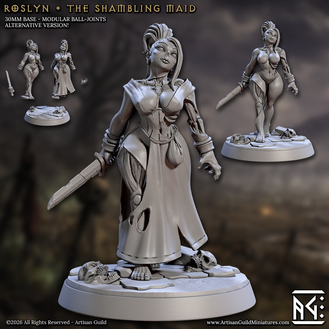 Roslyn the Shambling Maid – Zombie – Dungeons & Dragons Monster – Resin Tabletop Miniature