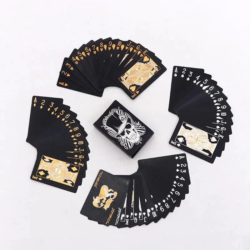 Black and Gold Skull Playing Cards | Luxury Waterproof Poker Deck