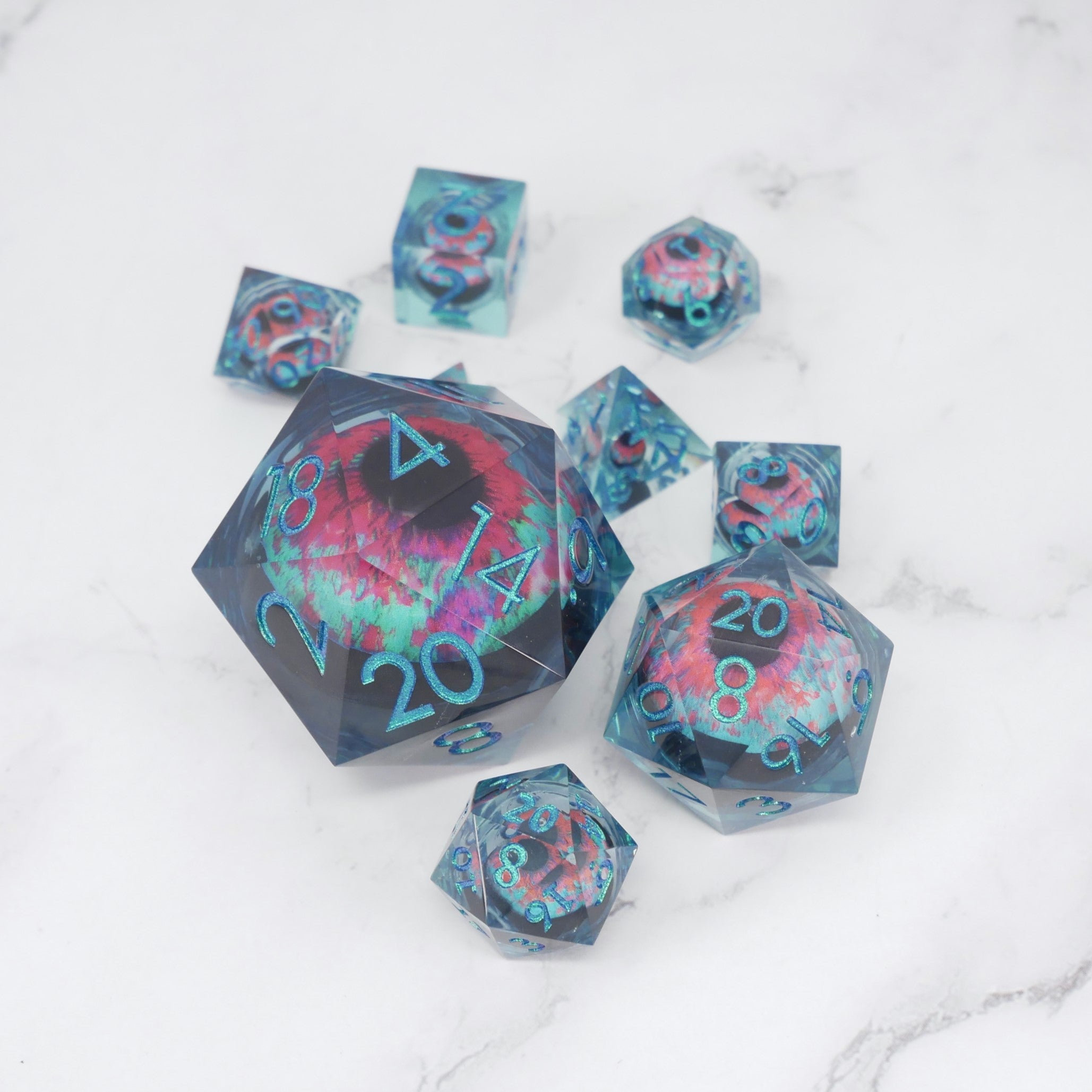 Cthulhu's Eye | Giant D20 Moving Eye DnD Dice | Acrylic RPG Gaming Dice