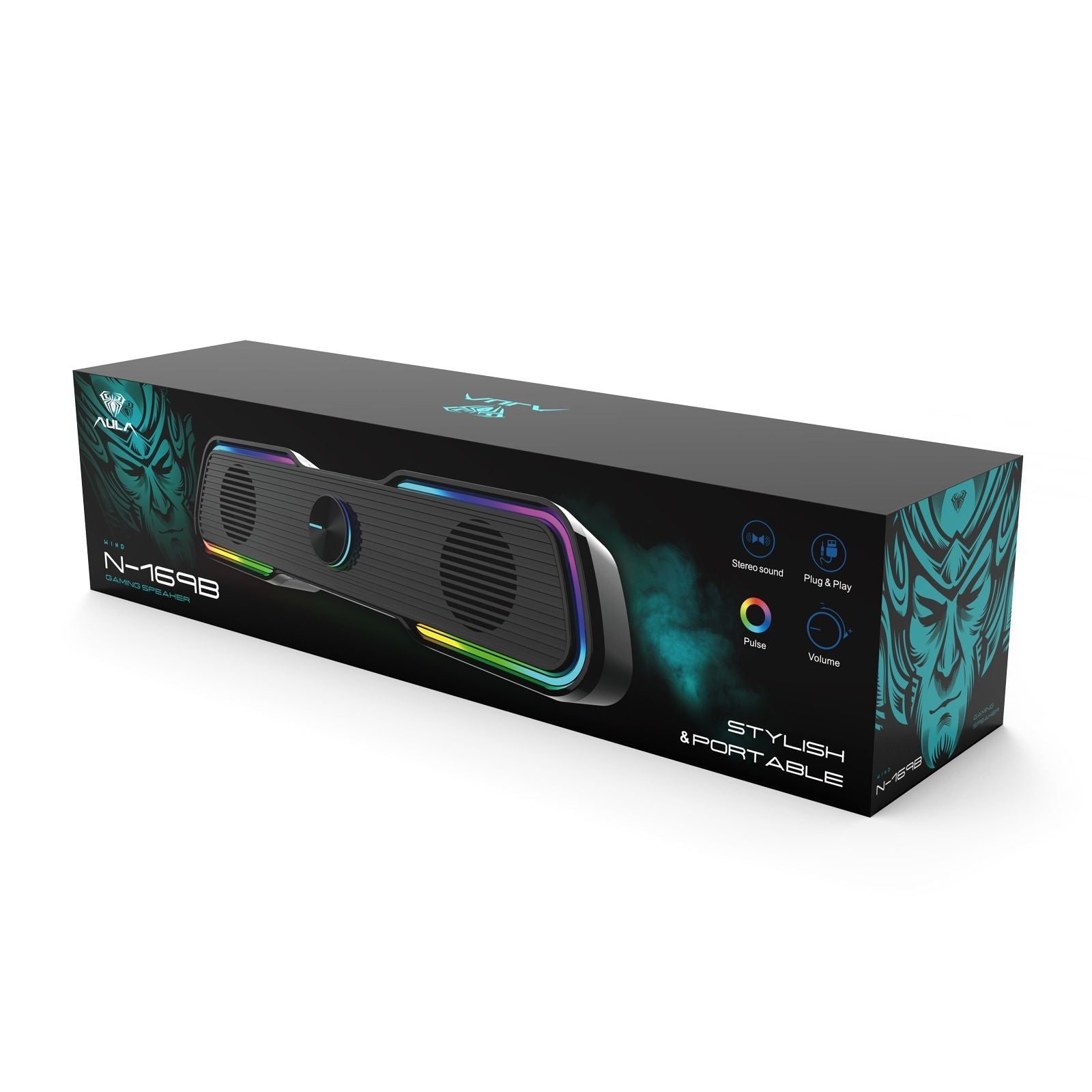 AULA N-169B Computer Speakers PC Sound Box HIFI Stereo Microphone USB LED Light For Desktop Computer/Speaker
